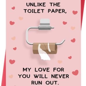 Funny Valentines Day Card – Valentines Day Gifts for Him or Her, Boyfriend, Girlfriend, Husband, or Wife – Toilet Paper Valentine Card with Cute Humor