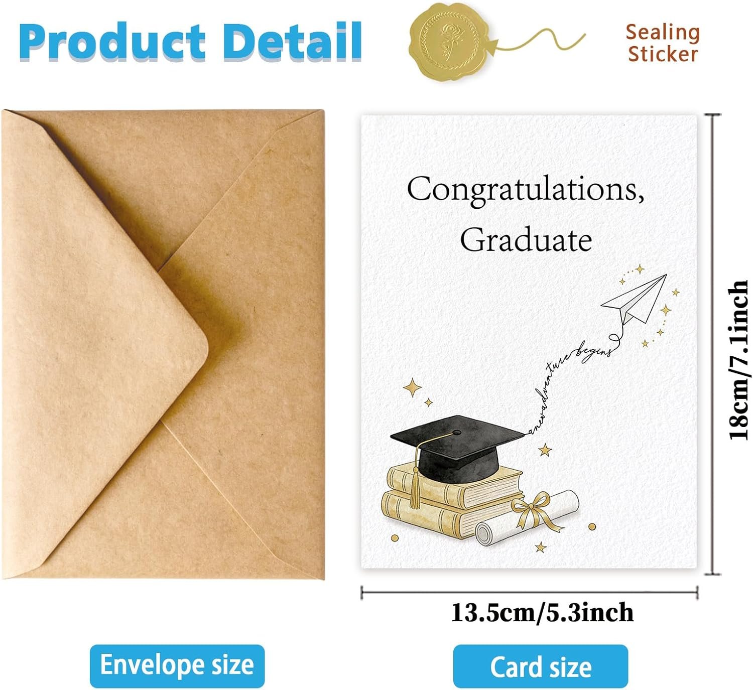 Elegant Graduation Card for Son Daughter, Congratulations Card for Him and Her, High School & College Graduation Gift, Congratulations Card - Image 7