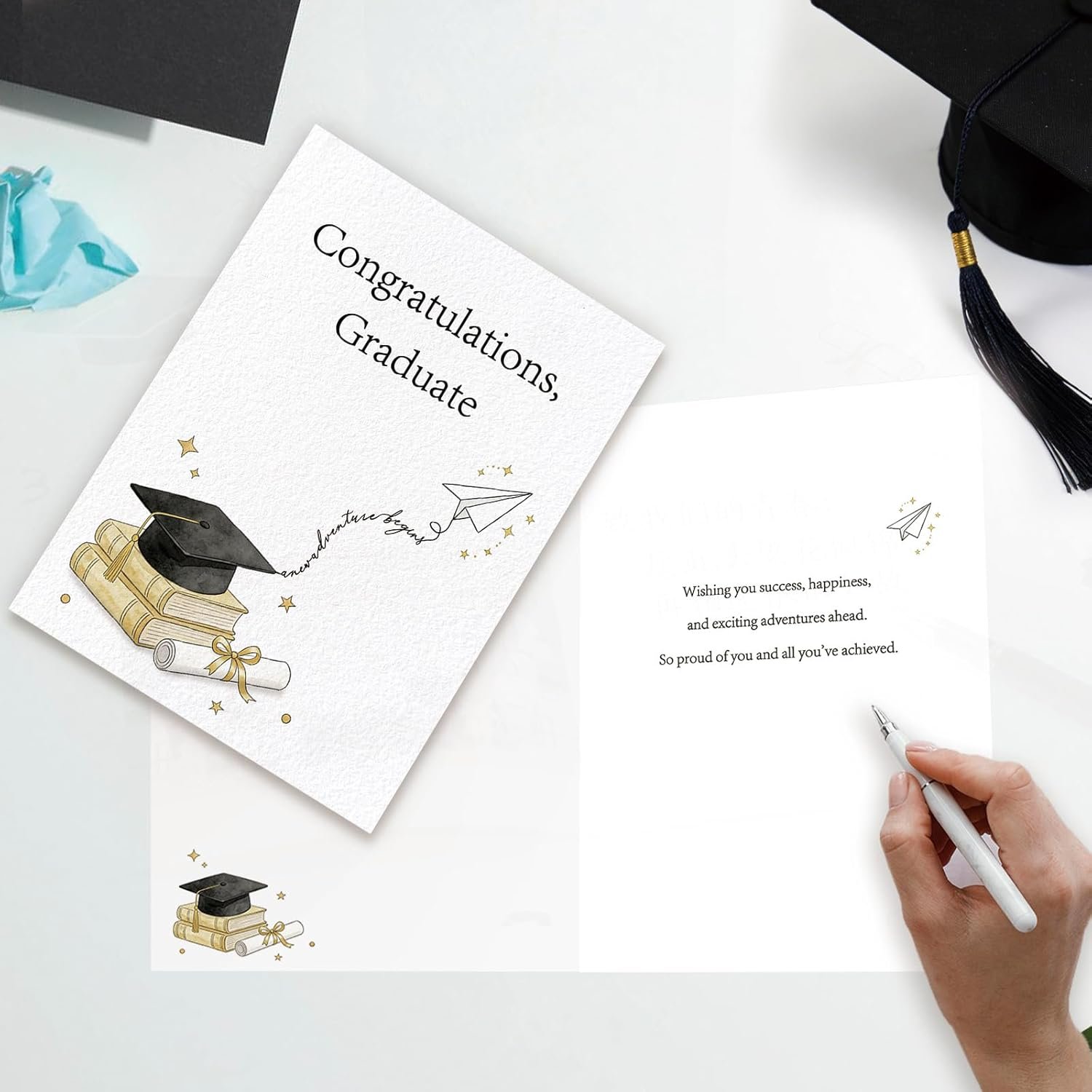 Elegant Graduation Card for Son Daughter, Congratulations Card for Him and Her, High School & College Graduation Gift, Congratulations Card - Image 6